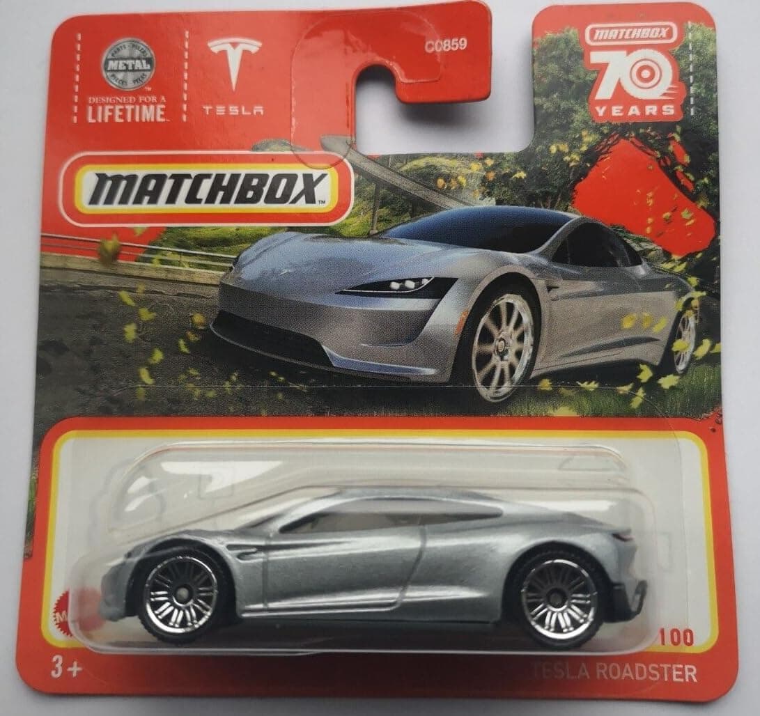 Zdjęcie produktu Matchbox - 2023 Mainline 91/100 Tesla Roadster (BBHKX03)