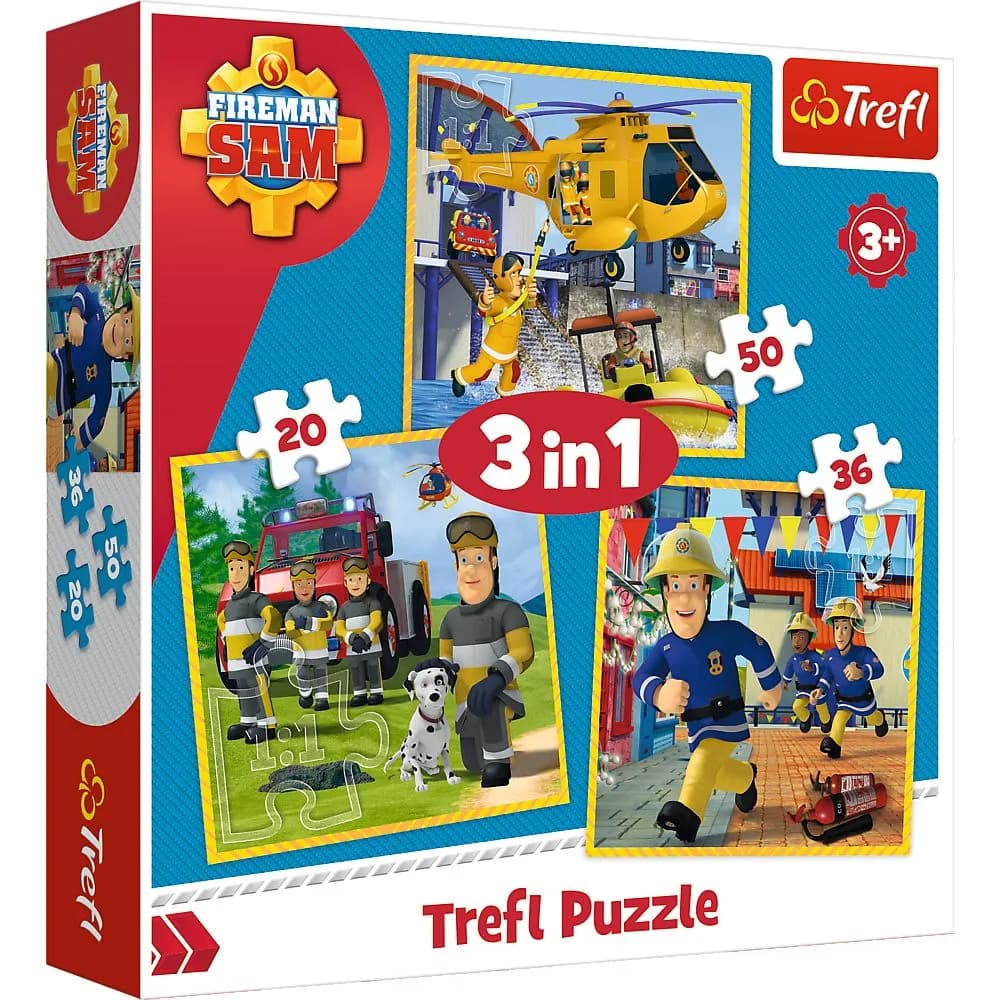 Zdjęcie produktu outlet Puzzle 3w1 Strażak Sam Dzień Strażaka Sama