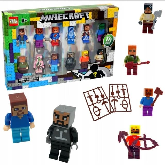 Zdjęcie produktu FIGURKI MINECRAFT 12szt + AKCESORIA ZESTAW KLOCKI outlet