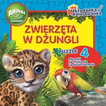 Zdjęcie produktu Animal Club Układanka Kolorowanka puzzle Zwierzęta w Dżungli